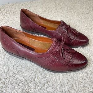 Ipanema Vera Style Leather Slip-on Burgundy Oxford Loafer Size Womens 8